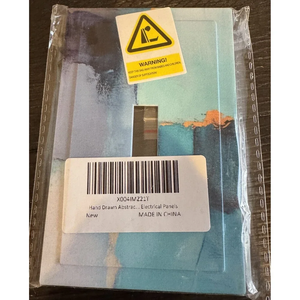 New Plastic Blue Abstract 1 Gang Single Toggle Light Switch Plate Cover